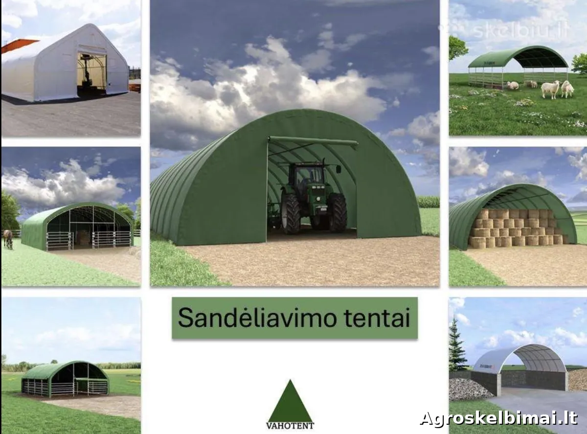 Tentiniai angarai, sandėliavimo tentai