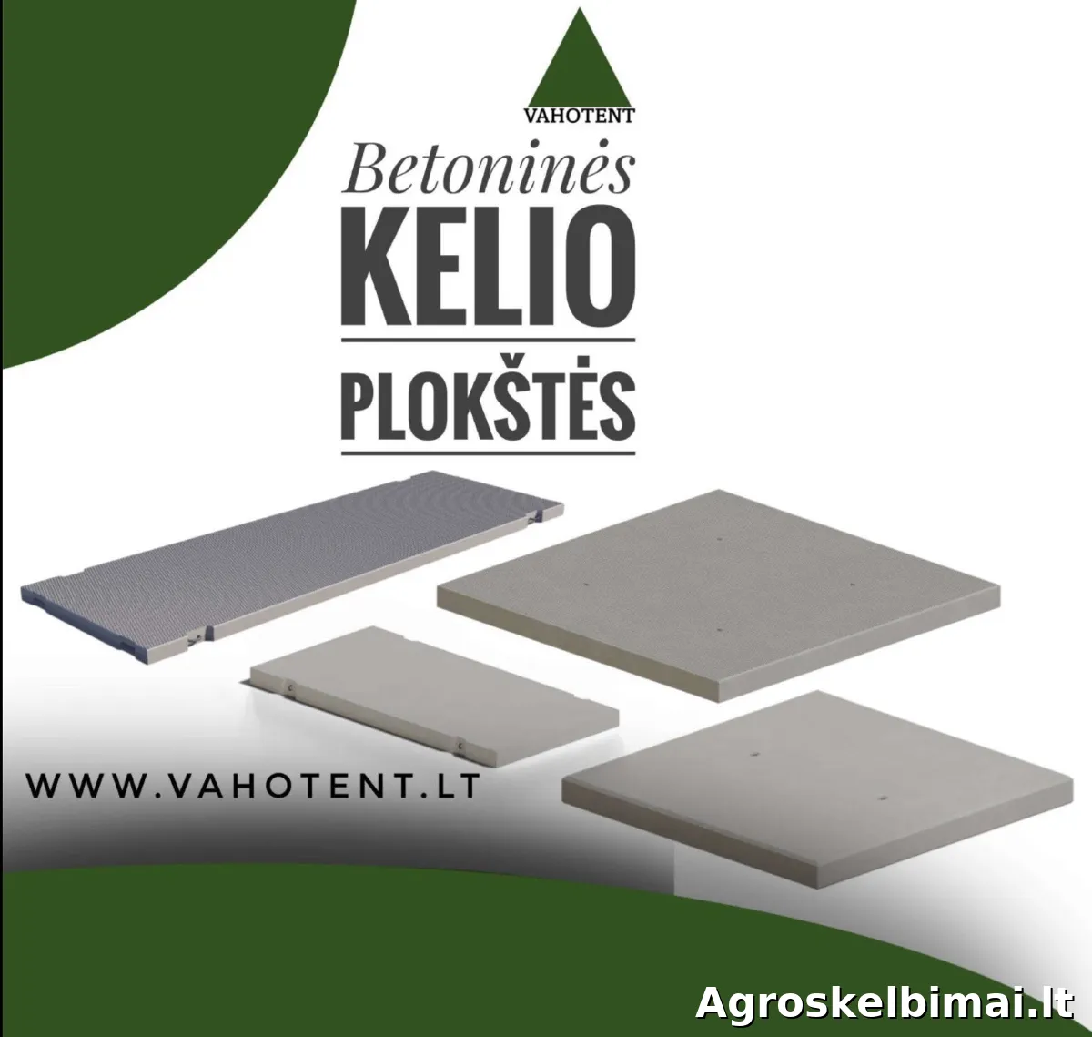 Betoninės kelio plokštės, ūkis, aikštelės, logistika