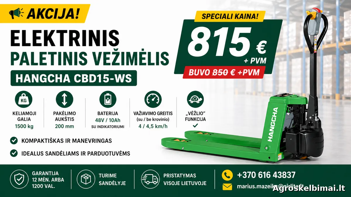 Elektrinis paletinis vežimėlis Hangcha CBD15-WS - pagrindinė nuotrauka