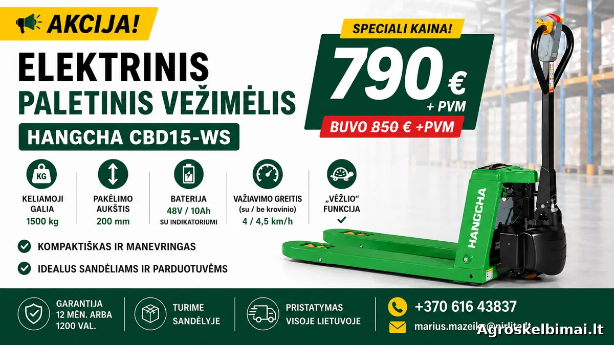 Elektrinis paletinis vežimėlis Hangcha CBD15-WS