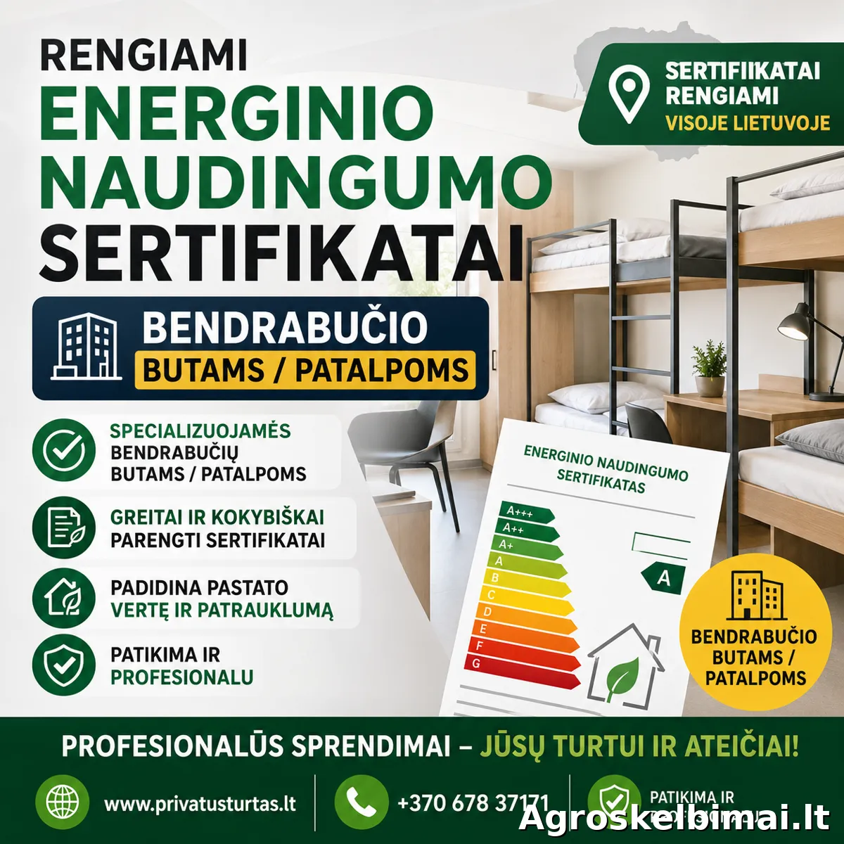 Energinio naudingumo sertifikatas visoje lietuvoje per 24 val. - Nekilnojamasis turtas, Visa Lietuva