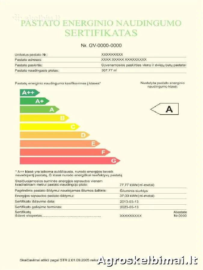 Energinio naudingumo sertifikavimas 068653020 visoje Lietuvoje