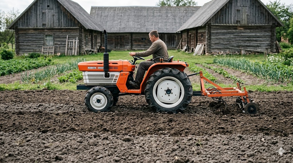 Kubota B1600 mini traktorius: 16 AG klasės apžvalga