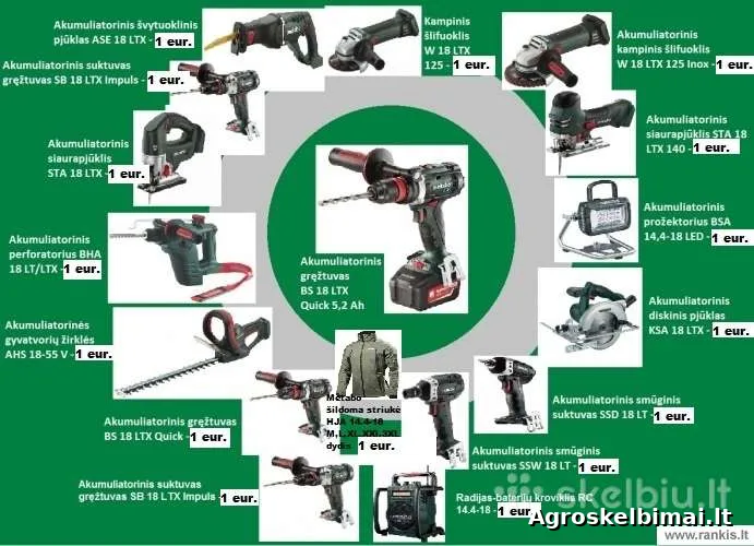 Makita, dewalt, bosch ir kiti akum komplektai - Technika nuotrauka 3
