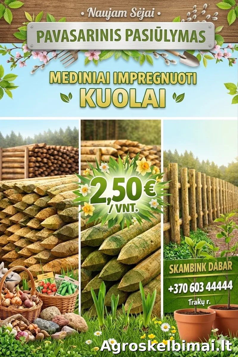 Mediniai impregnuoti kuolai  - Sodininkystė, Trakai