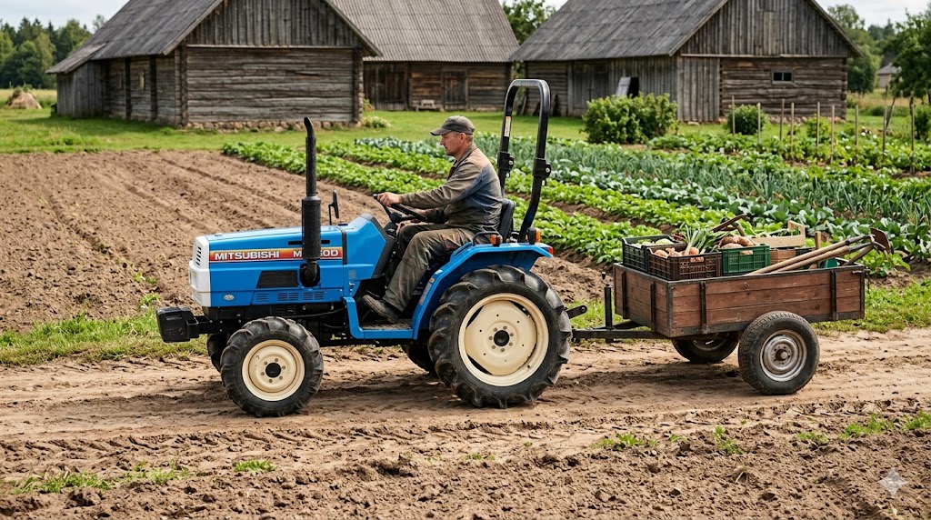 Mitsubishi MT180D mini traktorius: patikimas 18 AG modelis