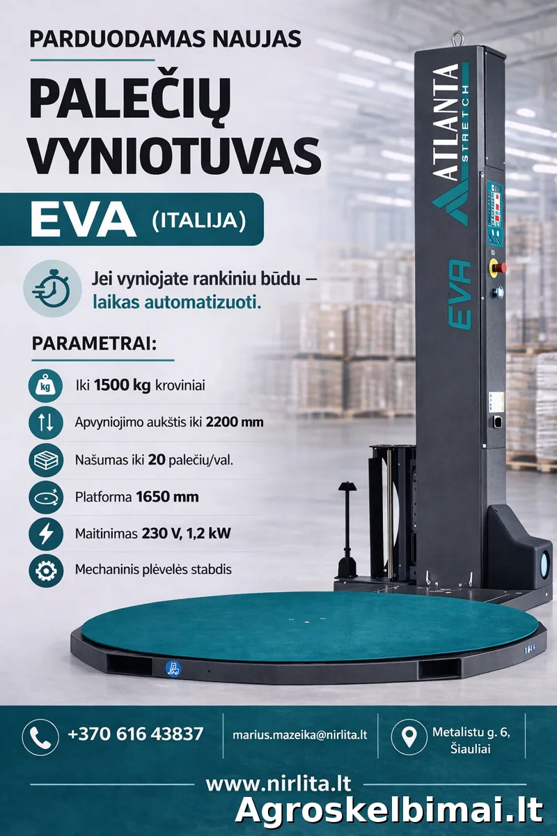 NAUJAS palečių vyniotuvas EVA (Italija)