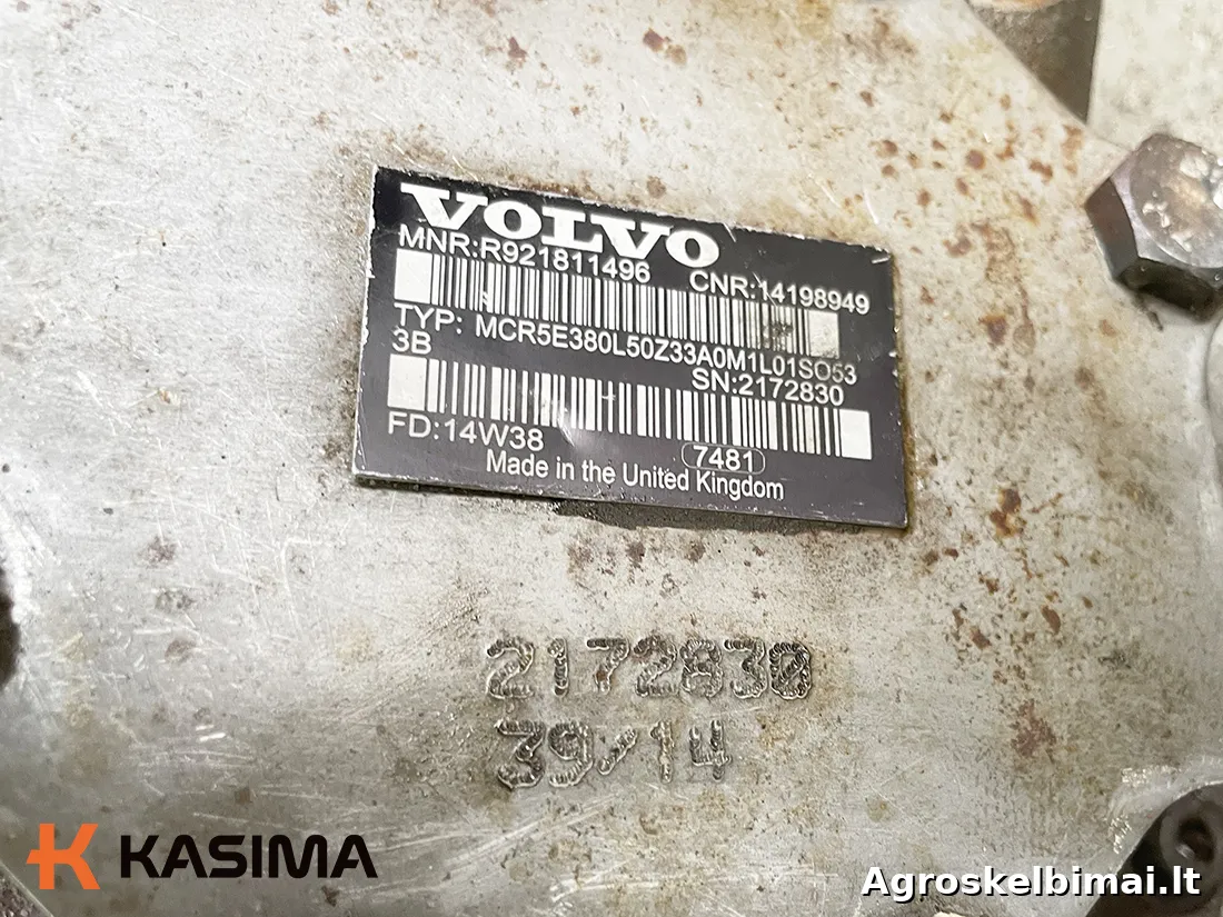 Parduodamas „Volvo“ hidraulinis MCR5 pavaros variklis - Statybinė technika nuotrauka 4