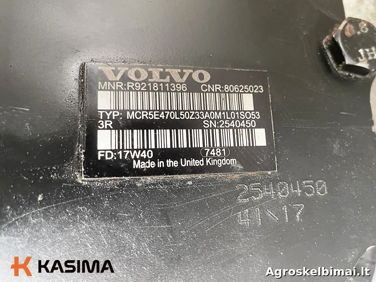 Parduodamas „Volvo“ hidraulinis MCR5 pavaros variklis - Statybinė technika nuotrauka 5