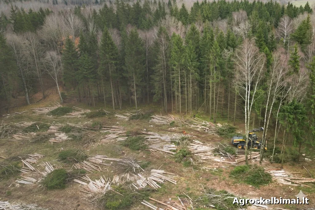 Perkame biokuro žaliavą išsitraukimui ir kirtimui