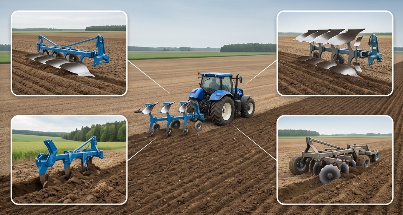 Plūgų klasifikacija: tipai, paskirtis ir agrotechnikos reikalavimai
