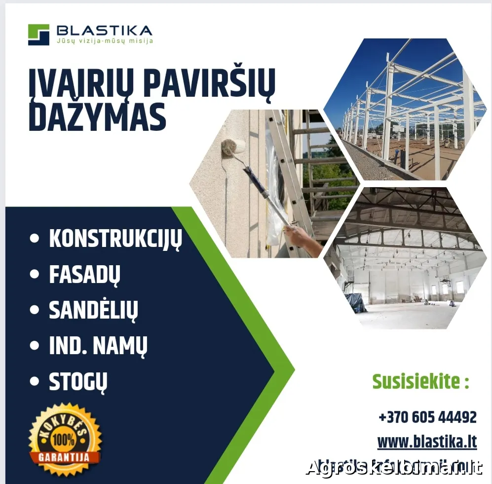 Profesionalus dažymas – pastatų, fasadų, patalpų ir konstrukcijų
