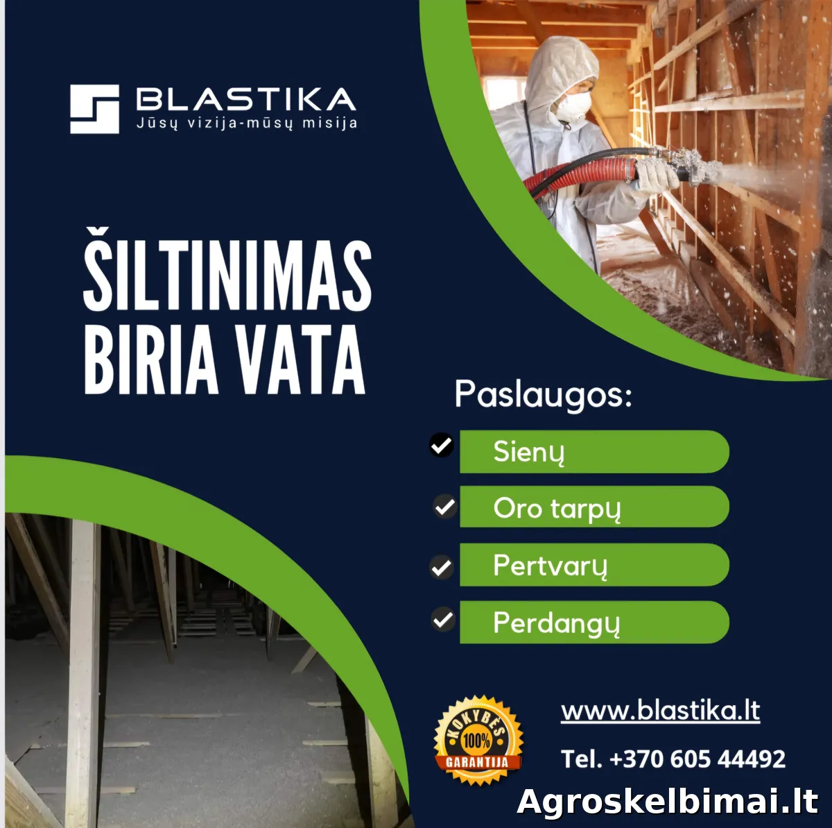 Stogo šiltinimas biria vata – patikimas pastatų apšiltinimas
