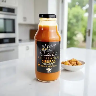 Šaltalankių uogų sirupas su imbieru arbatai  330ml