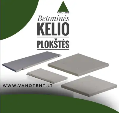 Betoninės kelio plokštės, ūkis, aikštelės, logistika