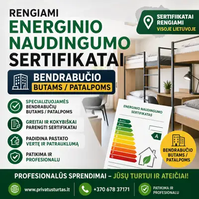 Energinio naudingumo sertifikatas visoje lietuvoje per 24 val.