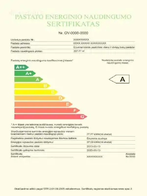 Energinio naudingumo sertifikavimas 068653020 visoje Lietuvoje