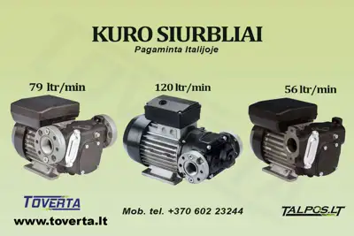 Kuro išpilstymo įranga: dyzelio, benzino siurbliai