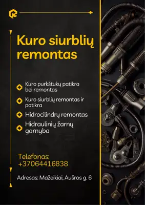 Kuro sistemos remontas - Technika