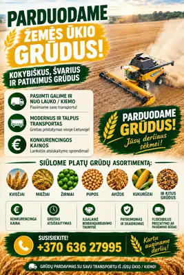 Parduodame grudus