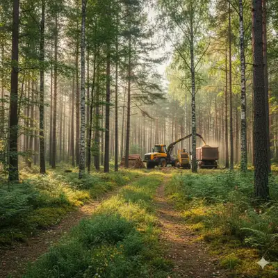 Perkame miškus su žeme arba išsikirtimui