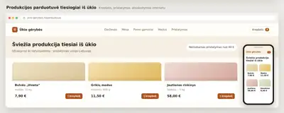 Tinklalapių kūrimas žemės ūkio verslui - Paslaugos