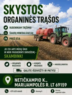 Trąšos organinės - Augalininkystė